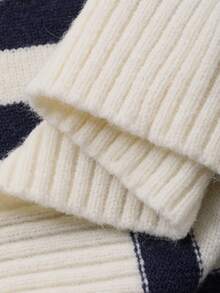 Hapijoa Young Boy Striped Knit Vest, Casual Loose Fit Fall - Navy Blue - View 8