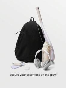 GLOWMODE 26升冬季Ace可调节肩带多功能防水拉链口袋网球斜挎包，适合网球运动日常穿着 - 黑色 - 查看 2