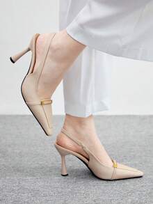 CUCCOO BIZCHIC Women's Fashion Black Patent Leather Slim High Heel Pumps, Suitable For Commuting, Dates, Gatherings, Parties And Other Occasions - Pink - View 3