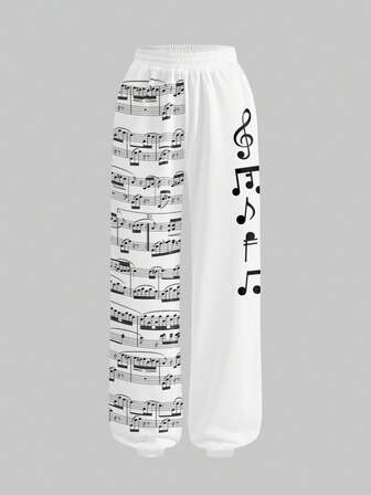 J-Fashion Oversized Allover Print Casual Sweatpants For Women