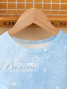 Princess Pattern Blue Round Neck Long Sleeve Dress, Fashionable And Cute, Casual And Elegant, Suitable For Various Occasions - Multicolor - View 5