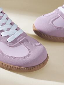 CUCCOO EASI Women's Casual Lace-Up Comfortable Flat Shoes For Christmas - Purple - View 4