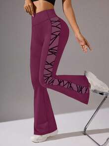 Easithlete Pantaloni sportivi aderenti, comodi e con effetto lifting per le donne - Viola rosso - Visualizzare 6