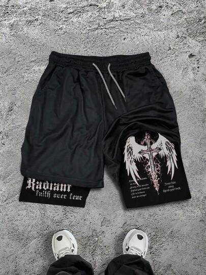 Sport MetroGents Pantalones cortos casuales para hombres con diseño 2 en 1, aptos para el verano