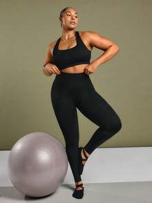 GLOWMODE 无缝百搭工字背运动胸罩 - 黑色 - 查看 6