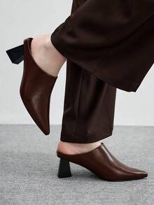 CUCCOO BIZCHIC Women's Elegant Pointed Toe Pumps For Commuting For Christmas Spring Shoes Fall Shoes - Burgundy - View 3