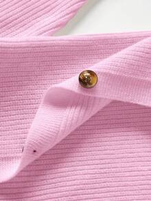 Newborn Baby Girl Cute Knitted Jumpsuit, Footie & Hat Set, Versatile For Autumn/Winter - Pink - View 8