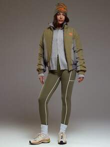 MUSERA Zip Through Contrast Colour Elasticated Hem High Neck Padded Jacket Winter Coolgirl Cosy Cute Outdoors Explorer Y2k - Multicolor - View 5