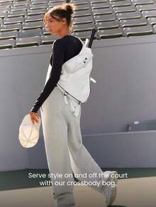 GLOWMODE Túi đeo chéo tennis Ace 26L, dây đeo điều chỉnh được, đa năng, chống nước, có khóa kéo, thích hợp cho hoạt động thể thao hàng ngày, mùa xuân hè. - trắng - Xem 3
