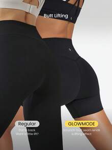 GLOWMODE 4.3''  FeatherFit™-Sculpt High-Waist Tummy Control Biker Shorts Gym