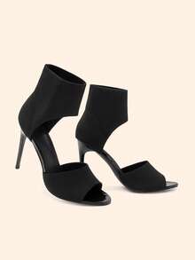 CUCCOO BASICS Women's Fashionable And Elegant Heeled Sandals For Commuting For Christmas - Black - View 1