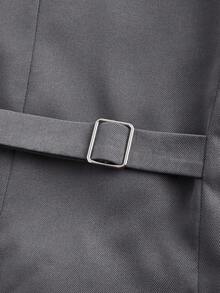 Manfinity NXTstreet 男士修身休闲梭织无袖西装背心，适合春夏穿着 - 灰色 - 查看 5