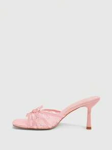 CUCCOO SZL Women's Comfortable Casual High Heel Sandals, Versatile For Daily Wear In Summer For Christmas - Pink - View 5