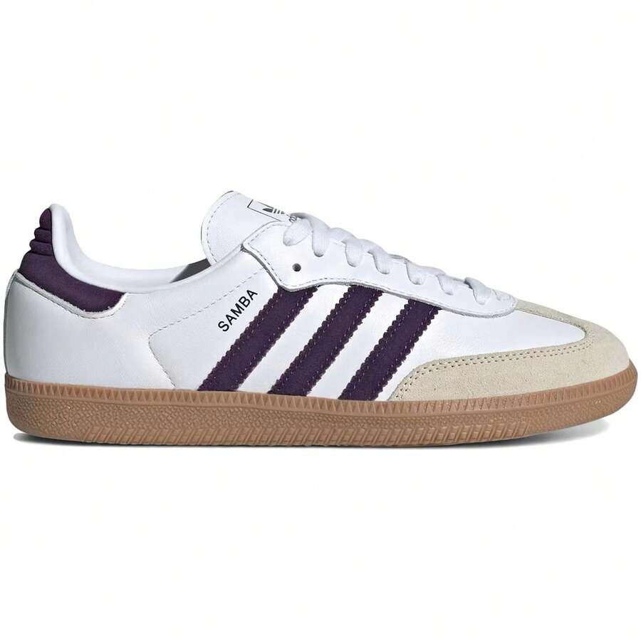 Adidas Samba OG 女款运动鞋 云白/氧化铝/极光紫 JQ7 - 雲白/氧化鋁/極光梅 - 查看 1