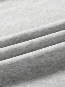 INAWLY Women's Drop Shoulder Zip-Up Hooded Leopard & Star Print Casual Sweatshirt - Grey - View 5