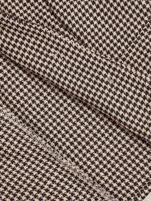 SHEIN MOD 2 件格子西装套装：方领无袖修身夹克和高腰直筒裤，加厚拉绒面料，棕色，粗花呢两件套，女士秋冬装，千鸟格背心和裤子套装，女士两件套，优雅女士套装，千鸟格套装，复古，格子，秋季，商务休闲 - 棕色 - 查看 11