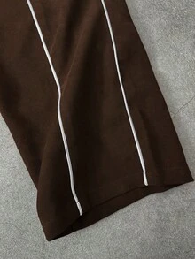 STYNVO 男士时尚休闲百搭撞色夹克套装 - 棕色 - 查看 4
