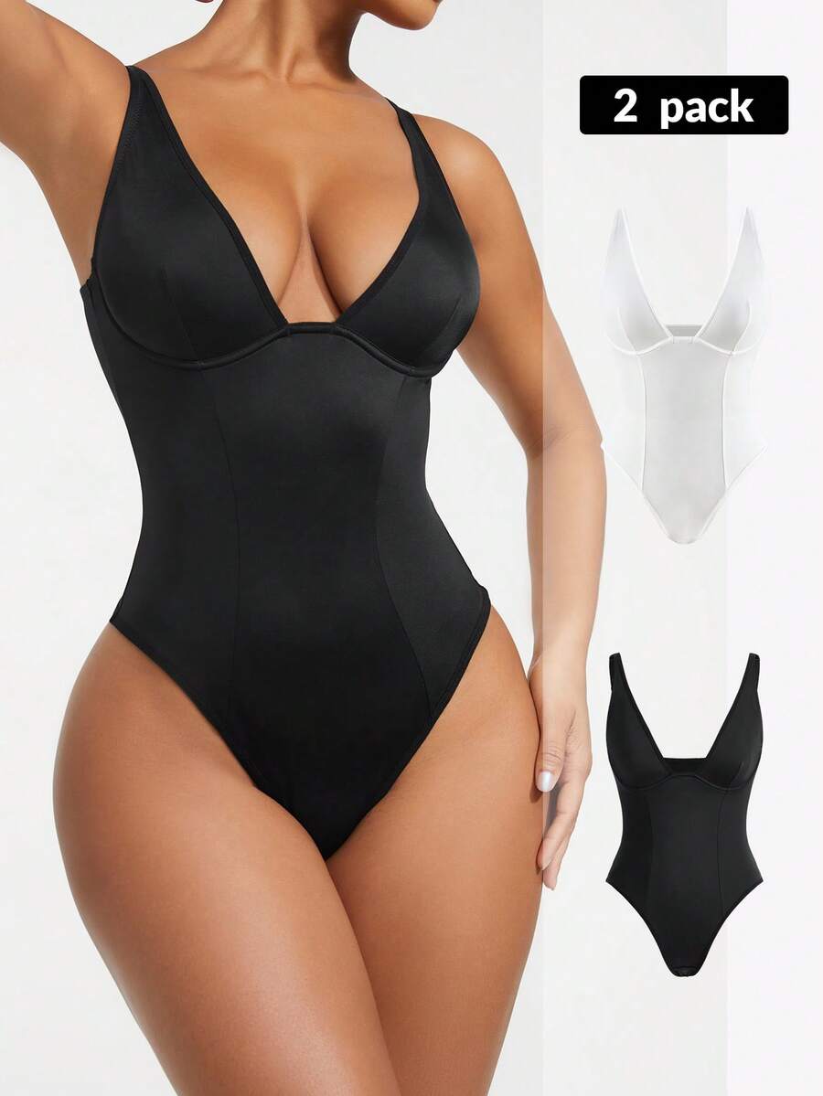 SHAPORA 2件套黑白简约舒适女士连体衣 - 彩色 - 查看 1