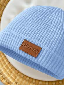 新生女宝宝可爱针织连体衣套装，含脚套和帽子，适合秋冬季穿着 - 淺藍色 - 查看 5