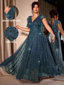 Cravure Never Out Of Style, Kooky Elegance Collection (Woe Is Me Vibes)(Wednesday Aesthetic) 2025 New Elegant Ruffle Sleeve Dress, Suitable For Back To School, Graduation, Holidays, Valentine's Day, Music Festivals, Mother's Day, Halloween, Thanksgiving, Easter, National Day, Galas, Dates, Parties, Weddings, Outdoor Trips - Green - View 4