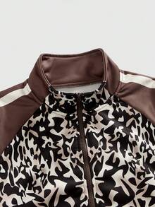 ROMWE MEN Street Life 男士侧条纹插肩袖拉链休闲夹克 - 彩色 - 查看 3