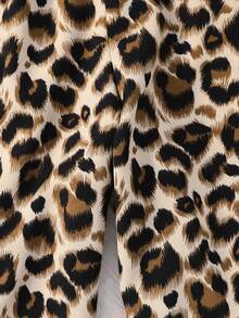 SHEIN 青少年女孩休闲宽松豹纹直筒裤，百搭日常穿着，可搭配短款修身 T 恤或运动装，适合春、夏、秋、冬 - 彩色 - 查看 6