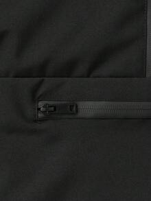 Officeau 男士简约时尚休闲百搭半拉链连帽防水防风夹克，户外轻便黑色长袖连帽衫，适合作为礼物送给朋友、丈夫、男友，适合秋季、春夏穿着。 - 黑色 - 查看 3