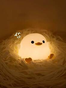 1PC Cute Bean Duck Night Light, Multiple Duck Silicone Night Light, Battery Table Lamp Bedside Lamp, With Touch Sensor, Suitable For Bedrooms And Living Rooms.