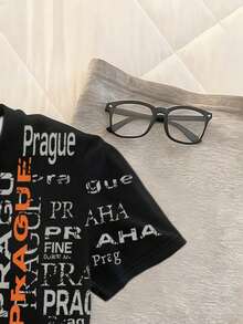 Glimmora Áo thun nữ cổ tròn tay ngắn in chữ - Nhiều màu - Xem 4