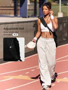 GLOWMODE 26升冬季Ace可调节肩带多功能防水拉链口袋网球斜挎包，适合网球运动日常穿着 - 黑色 - 查看 6