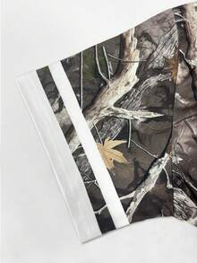 Resyla 女士T恤/满版树叶印花/时尚卫衣/数码印花/休闲简约时尚上衣/女士宽松休闲圆领撞色T恤/春夏