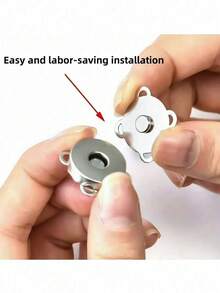 4对/10对/20对 DIY 磁性纽扣，梅花形手工缝制磁性扣，18mm 纽扣 - 銀色 - 查看 6