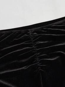 SHEIN MOD Plus Size Retro Black Ruffle Hem Mermaid Skirt