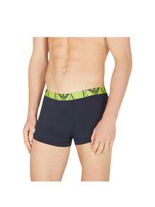 Emporio Armani 3 Pack Men's Boxers - Navy Blue and Lime Green and Dark Green - View 2