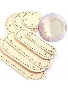 1pc Handmade PU Leather Oval Woven Bag Bottom Board, High Quality PU Leather Durable, Waterproof Bottom Insert, Suitable For Crochet, Sewing And DIY Crafts - Multicolor-oval - View 9