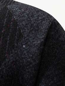 Manfinity Mode Men's Rhombus Pattern Zip-Up Casual Sweater, Autumn/Winter Cardigan For Knitted Cardigans, Long Sleeve Top - Dark Grey - View 3