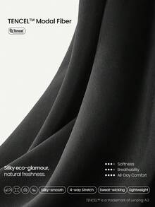 GLOWMODE Tencel Modal超大尺寸Everymode Tee 日常休閒夏季壓縮襯衫 - 黑色 - 查看 5