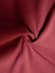 Elaquor 2pcs/Set Women Plus Size Casual Solid Color Long Sleeve Top And Pants - Burgundy - View 8