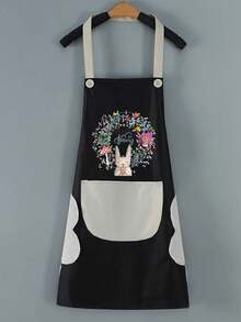Women's Kitchen Apron With Hand Towel Pocket, Large Pocket, Waterproof, Suitable For Cooking & Baking - Multicolor - View 12