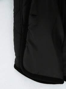 Aveloria GENKIRA 绿色拼接撞色菱形图案轻薄羽绒服，适合通勤。 - 黑色 - 查看 7