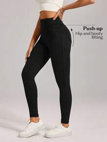 SHEIN Tall Quần jean nữ ôm vừa vặn đa năng màu đen giản dị - màu đen - Xem 6