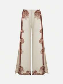Swim Oasis Women's Shell & Ocean Boho Vintage Tummy Control One-Piece Swimsuit With Coverup, Brown, Suitable For Beach, Resort - Multicolor - View 11