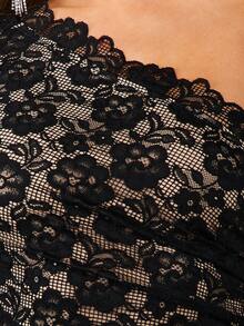 MISSGUIDED One Shoulder Long Sleeve Lace Mini Dress With Floral Pattern For Party Evening Occasions - Black - View 4