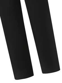 2pcs Black Suit Set:Long Sleeve Mandarin Collar Blazer&Trousers,Summer Cute Formal Tuxedo For Men&Teenagers,Shiny Minimalist Outfit For Weddings,Piano - Black - View 4