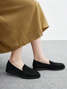 CUCCOO BIZCHIC Women's Casual Solid Color Comfortable Flats For Christmas Spring Shoes - Black - View 4
