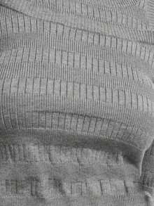 Nöista Grey Cold Shoulder Knit Top Sweater,Slim Fit Ribbed Texture Elegant Soft Stretchy Fabric For Autumn,Casual Night Out,Winter Holiday Parties - Grey - View 4