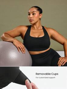 GLOWMODE 无缝百搭工字背运动胸罩 - 黑色 - 查看 2