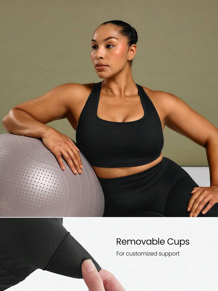 Reggiseno sportivo senza cuciture con schiena a racerback