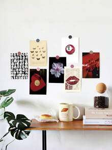 Bộ 50 tấm bưu thiếp nghệ thuật âm nhạc cổ điển, Bộ ảnh ghép retro, Tranh trang trí phòng thẩm mỹ, Bộ áp phích bóng cho tường phòng ngủ, Trang trí nhà cửa, Phòng khách, Văn phòng, Đồ dùng nghệ thuật, Không khung - Nhiều màu - Xem 3