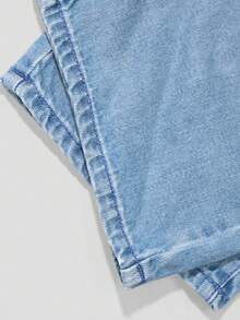SHEIN ChillGRL Street Fashion Heavy Washing Process Tween Girls Jeans, School, Campus, College - Medium Wash - View 6